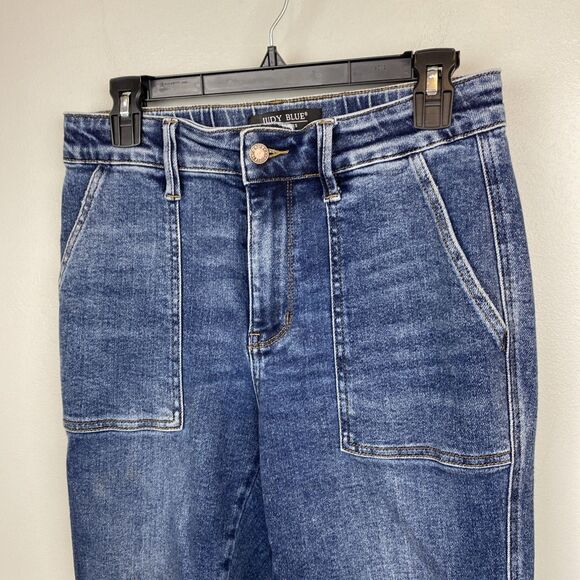 Judy blue‎ jeans women's 5 | 27x30 medium wash cargo jogger jb88779 no string - Picture 2 of 15